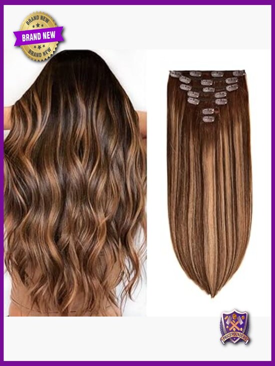 7pcs 120g Clip In Real Human Hair Extensions 14 Inch Straight Thick Weft main image 5